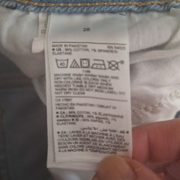 Old Navy Womens Denim Shorts OG Straight Raw Hem Plus Size 28 Country Western - Picture 4 of 7